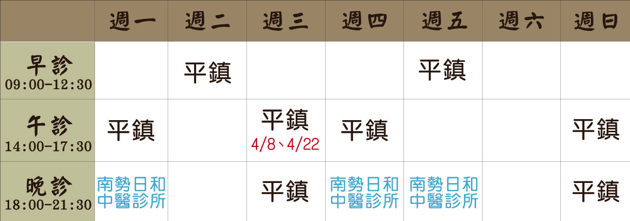 許聿榕醫師20264月診表